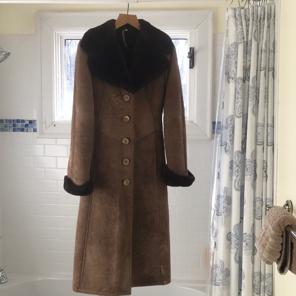 Shearling full length coat